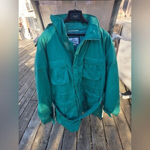 VTG The Company Store Goose Down Puffer Parka Jacket Coat Men's Large Green